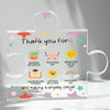 Heart-Shaped Acrylic Thank You Desk Decor with Message