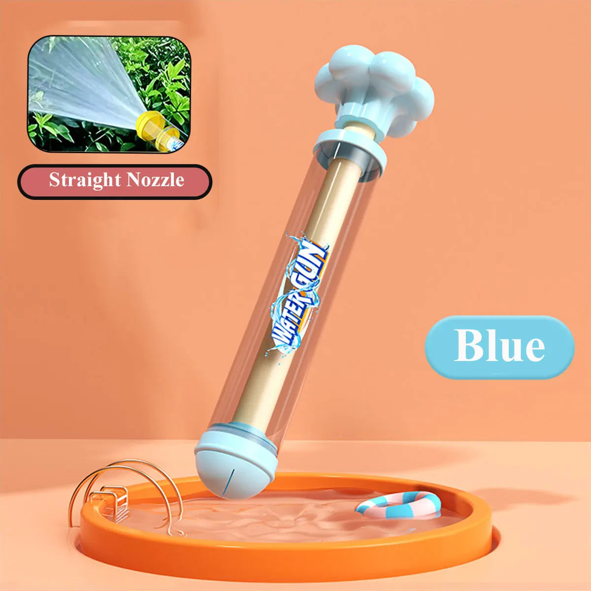Pusher Type Water Gun with Jet Spray Function