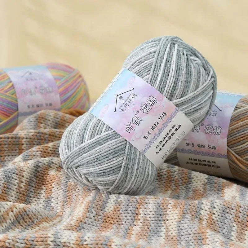 Combed Cotton Blend Gradient Yarn – 4-Ply, 50g Balls