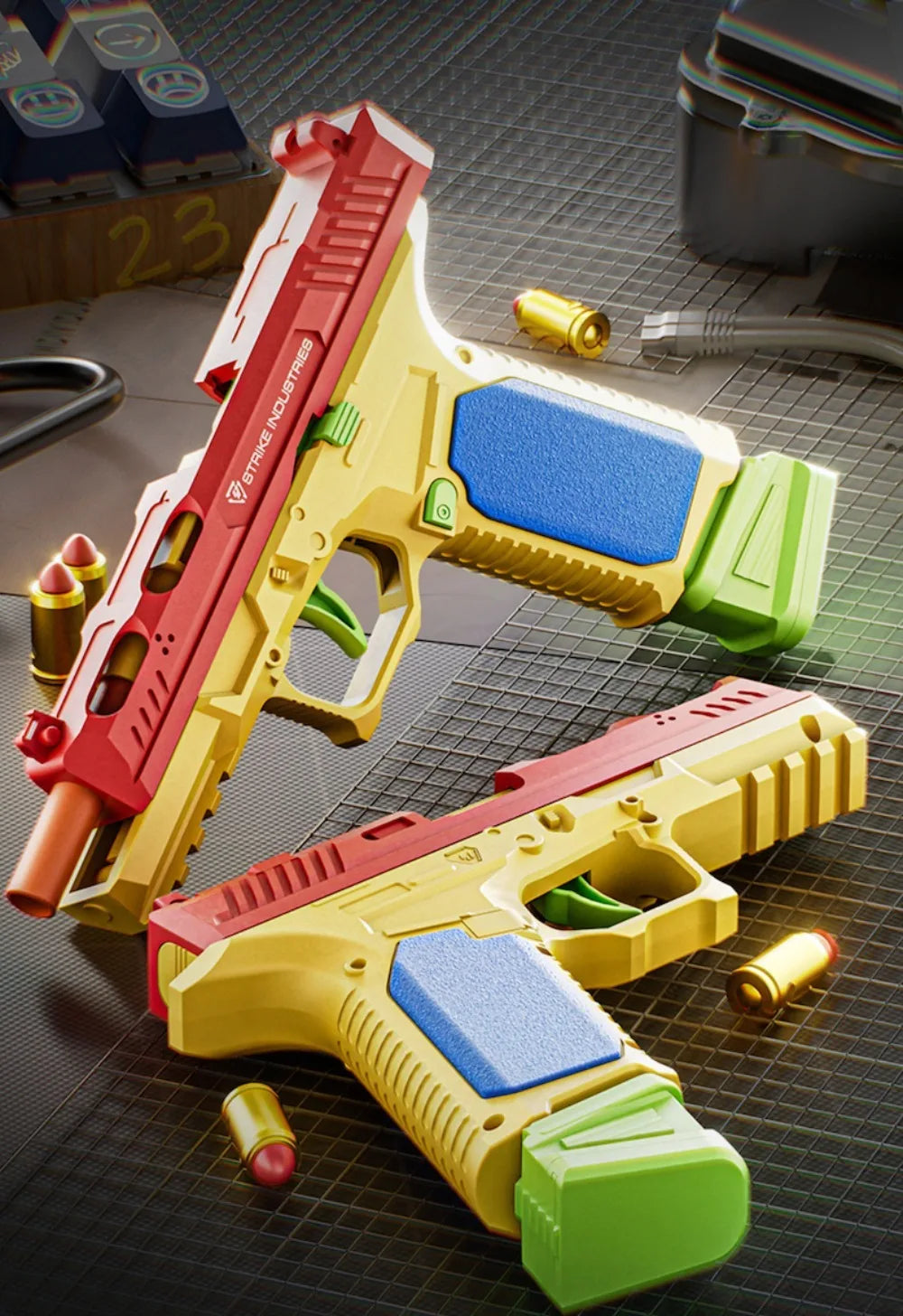 Building Block Toy Gun with Continuous Firing Blowback Action