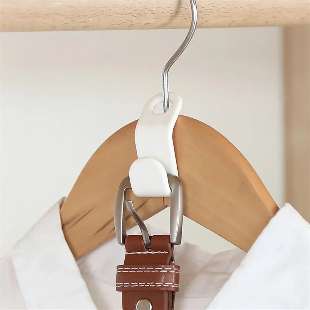 Space-Saving Hanger Connector Hooks for Closet Organization