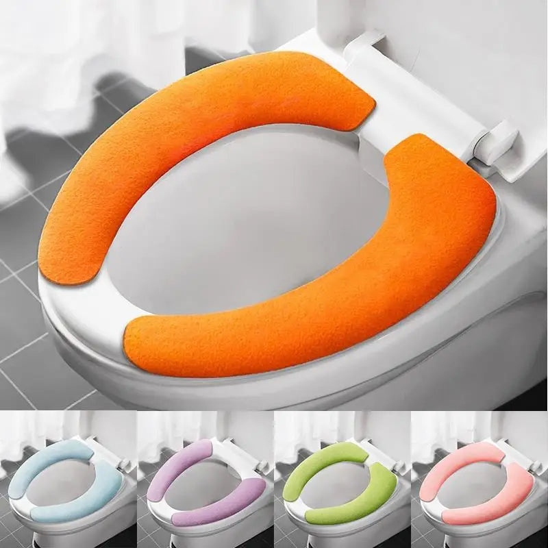 Plush Non-Slip Toilet Seat Cover Set – Washable & Eco-Friendly