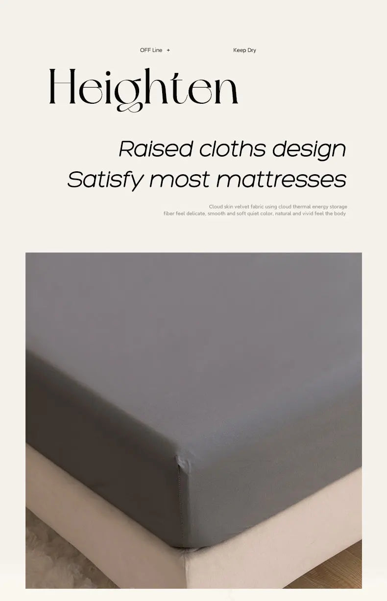 Waterproof Fitted Bed Sheet with 360-Degree Elastic Band