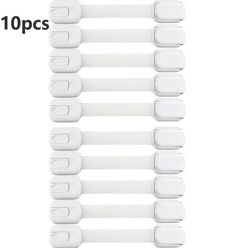 Child Safety Cabinet Locks – Adhesive Baby Proofing Straps for Drawers, Fridges, Toilets & More