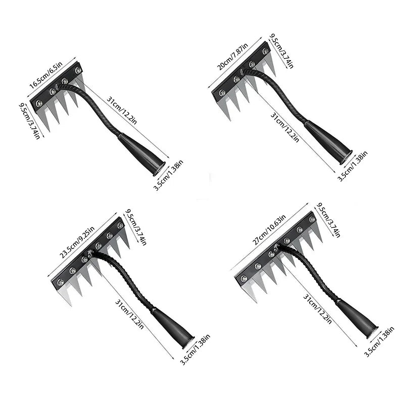 Heavy-Duty Carbon Steel Garden Weeding Rake