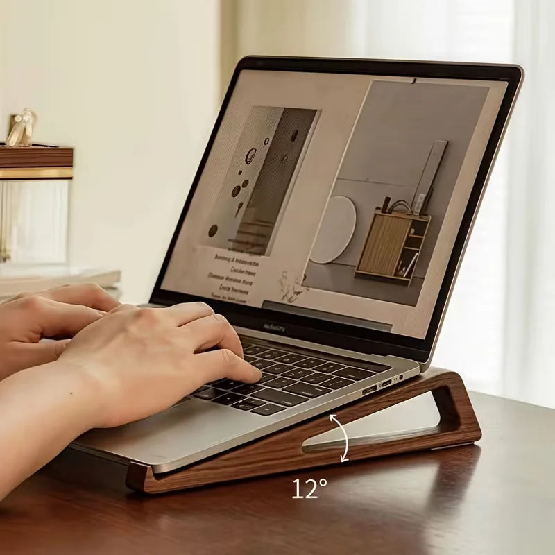 Foldable Bamboo Laptop Stand with Ergonomic Tilt