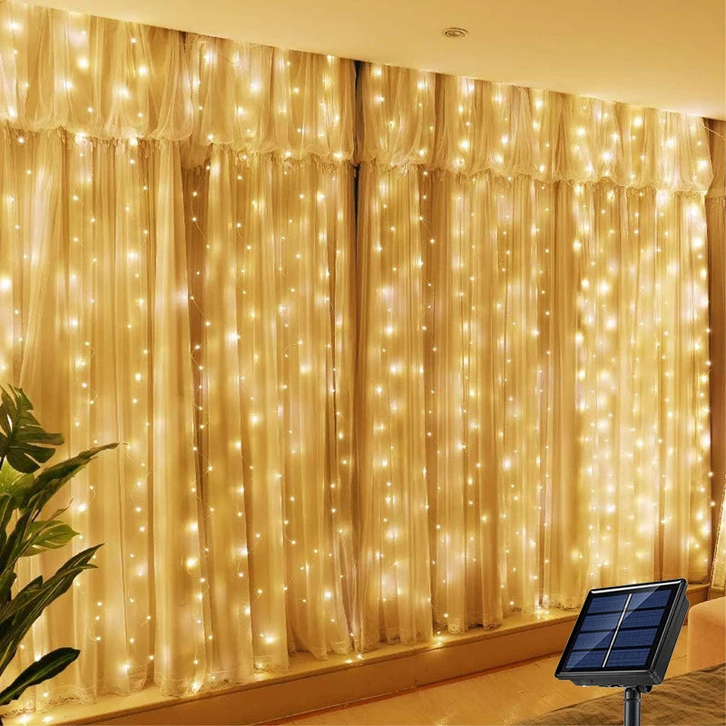 Solar LED Kupferdraht Vorhanglichter