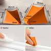 A silicone tile grout filling tool set demonstrates before and after application of sealant for home seam repair.