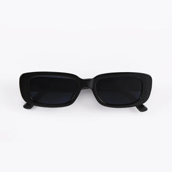 Black classic square sunglasses with UV400 protection