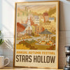 Canvas art depicting a village scene for the Annual Autumn Festival Stars Hollow with autumn foliage.