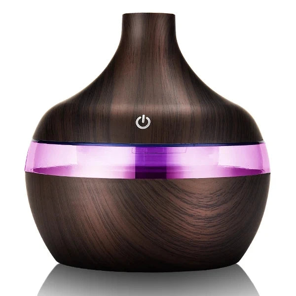 Wood Grain Ultrasonic Air Humidifier with Essential Oil Diffuser