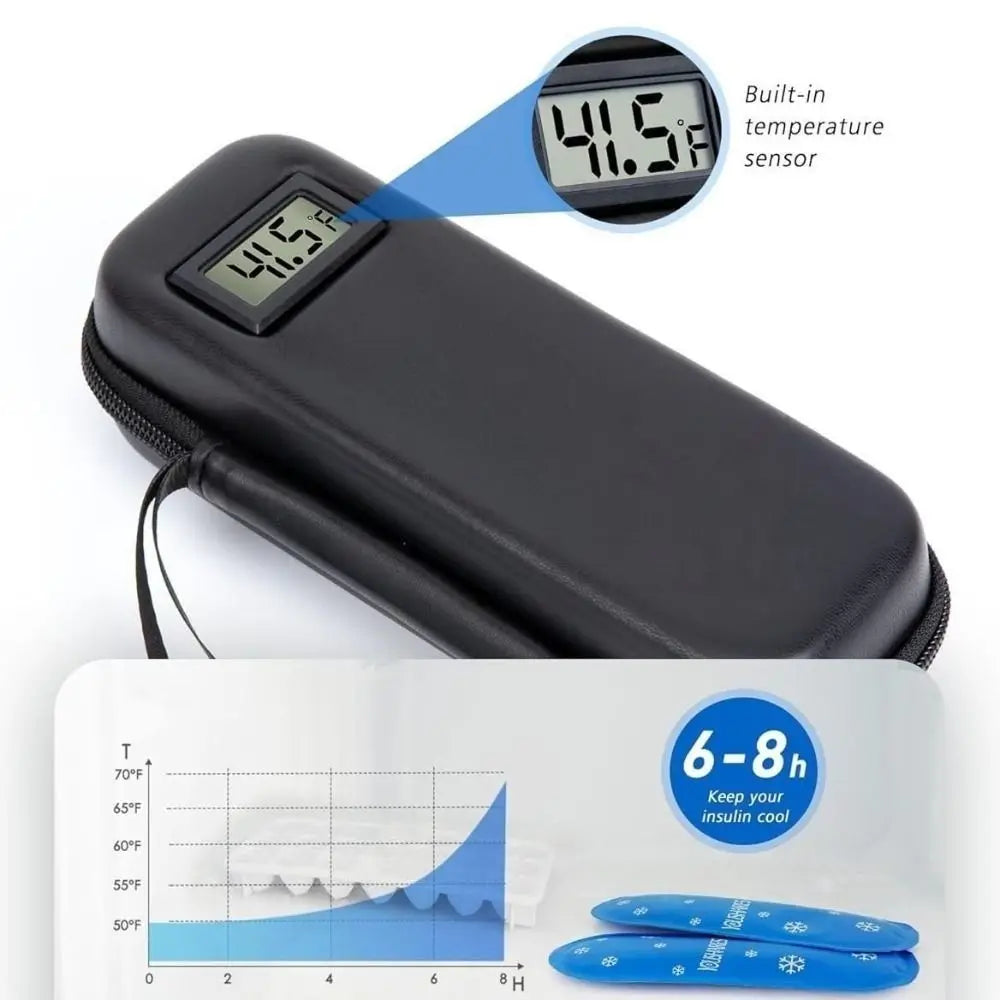 Insulin Cooler Travel Case with Digital Thermometer Display