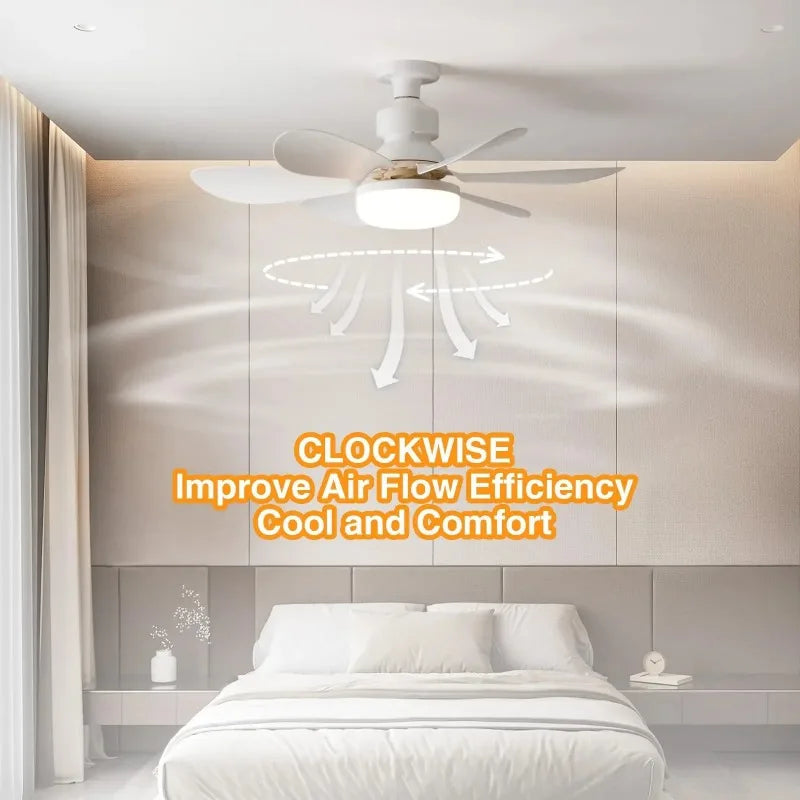 Lámpara de techo moderna con luz LED sobre una cama, diseñada para mejorar la eficiencia del flujo de aire.