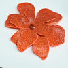 Orange crystal rhinestone flower sew-on patches for clothing and accessories