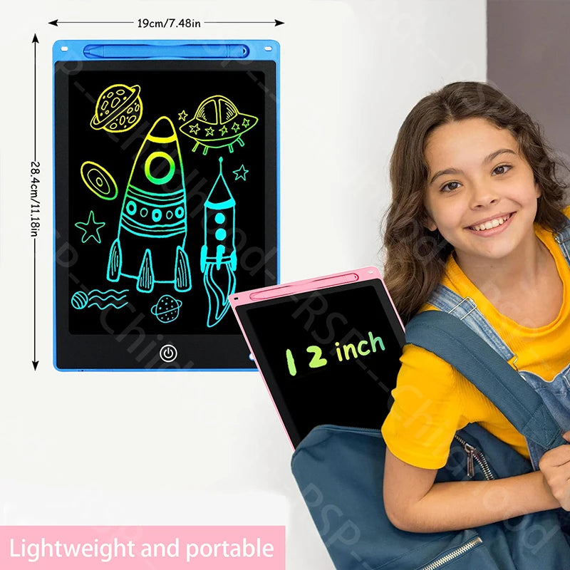 12-Inch LCD Writing Tablet for Kids – Reusable Electronic Drawing Board