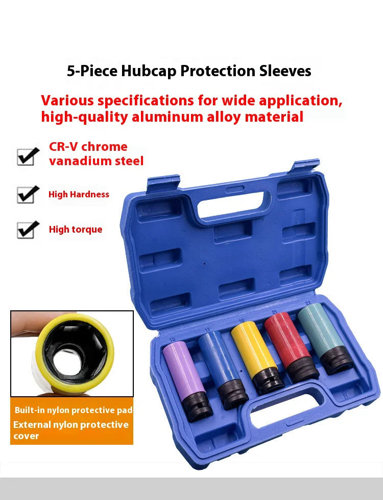 Impact Wrench Socket Set with Protective Sleeves (15-22mm)