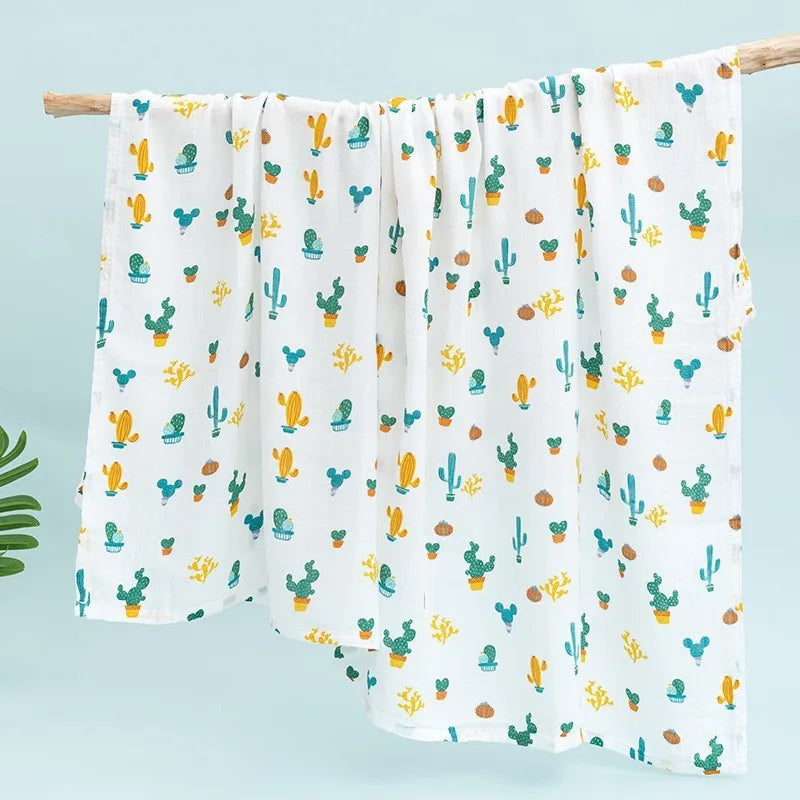 Super Soft Cotton Muslin Baby Swaddle Blanket