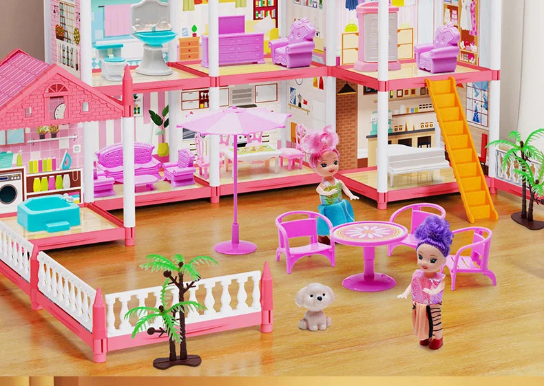 Enchanted Princess Castle DIY Dollhouse with LED Lights