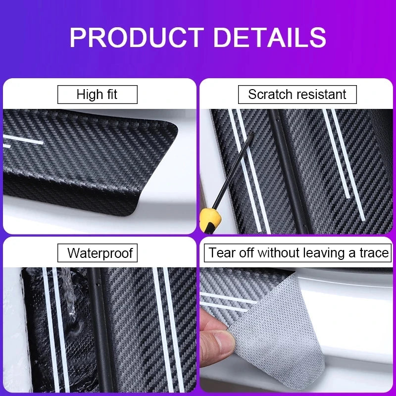 Carbon Fiber Protective Strips for Car Doors & Trunk