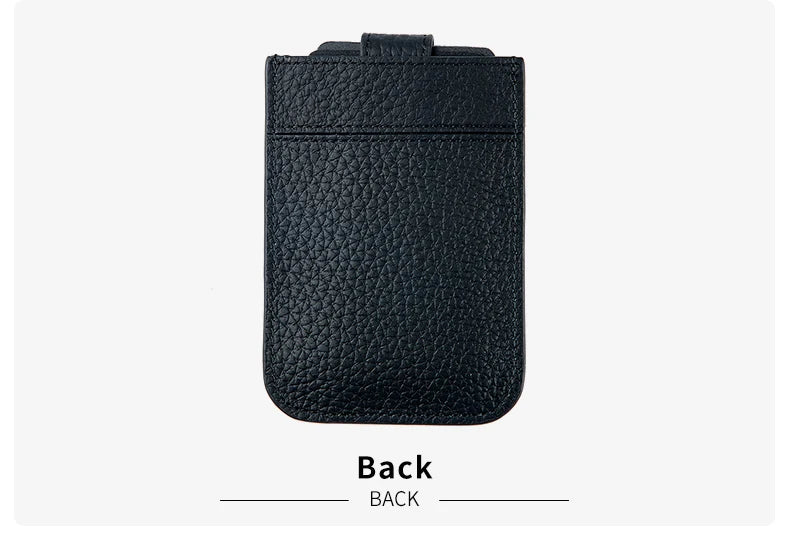 Slim Leather Card Holder with Quick-Access Pull Tab