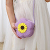 Floral Woven Straw Crossbody Bag