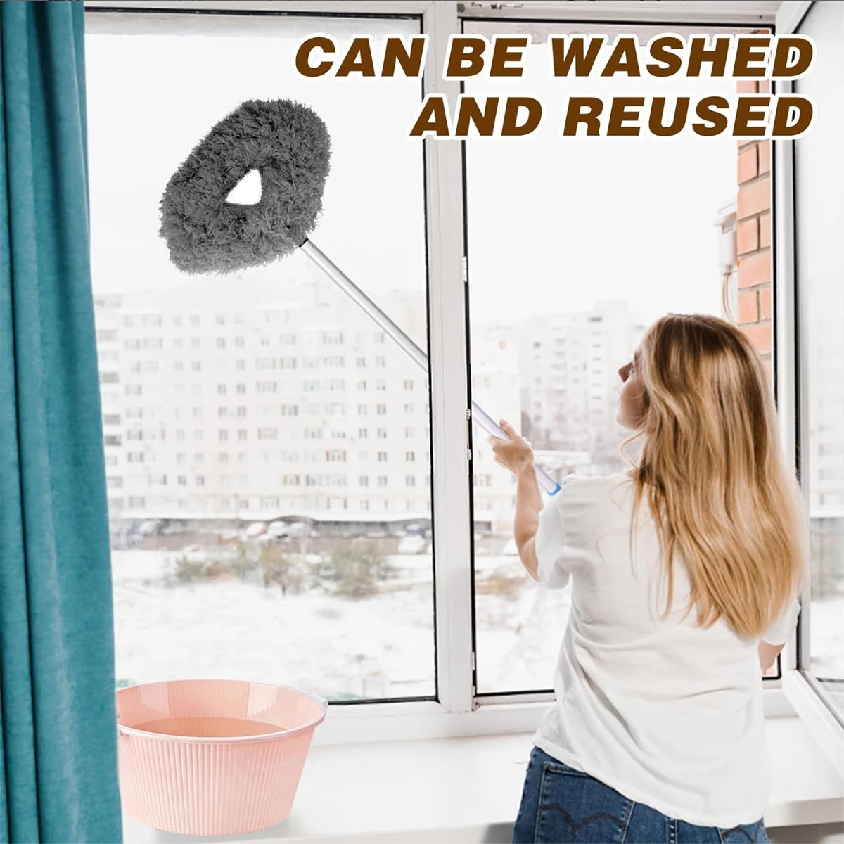 Ceiling Fan Cleaner with Extendable Pole and Microfiber Head
