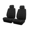 Black universal two-tone car seat cover set with padded headrests