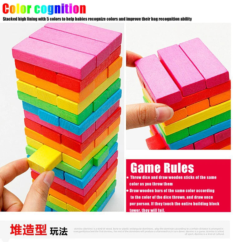Colorful Wooden Balance Stacking Game for Family Fun