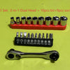 Compact 2-in-1 Ratchet Wrench with Socket and Bit Drives