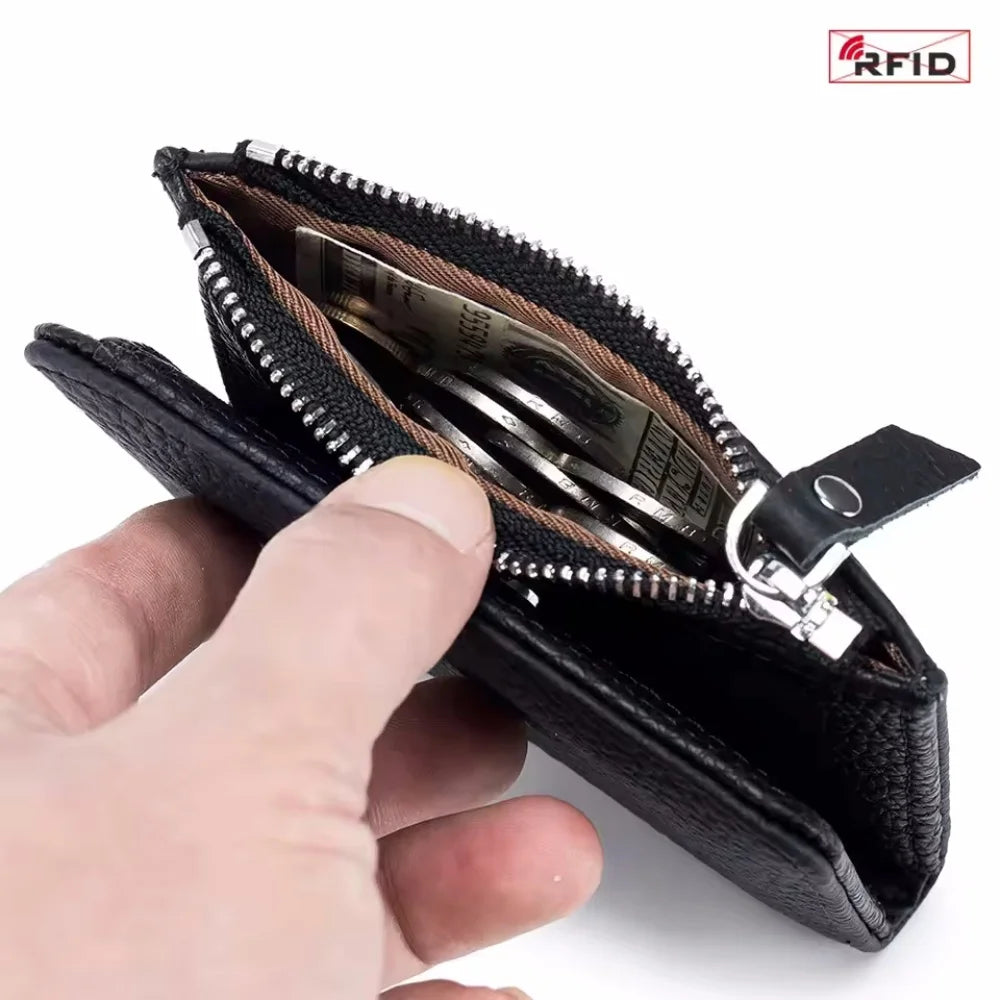Women's Genuine Leather Slim Bifold Wallet with RFID Protection