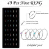 Stainless Steel Nose Studs with Crystal Accents