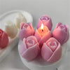 Pink silicone tulip molds for making candles and soap