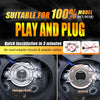 Play and plug LED headlight bulbs for H7/H18 vehicles with quick installation instructions