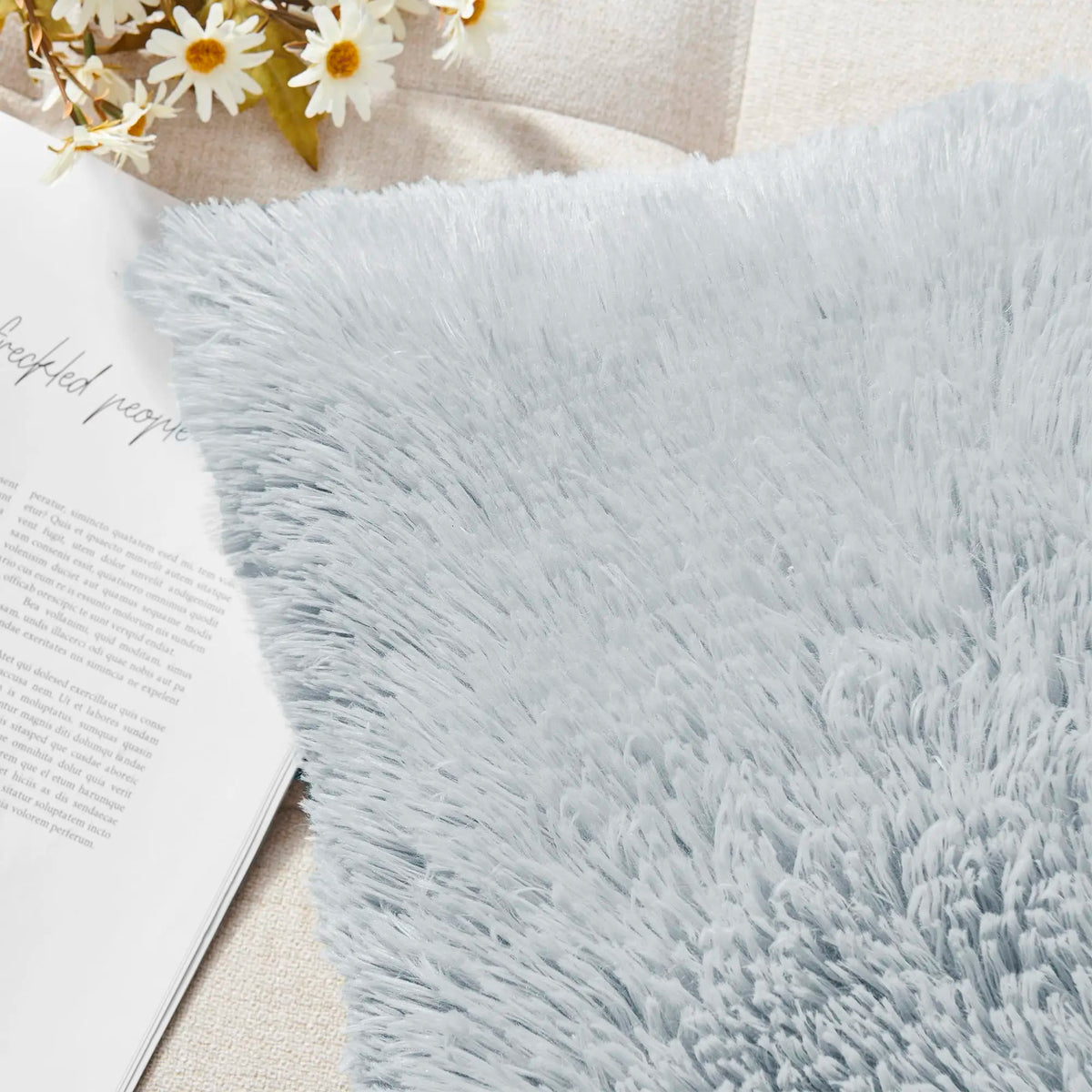 Luxury Faux Fur Throw Pillow Covers (Set of 2)