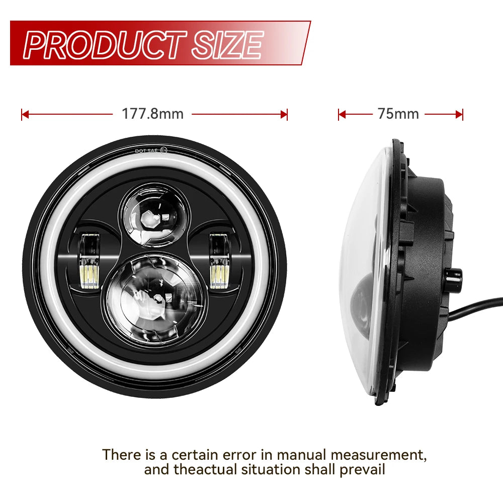 Classic 7 Inch Round LED Motorcycle Headlight