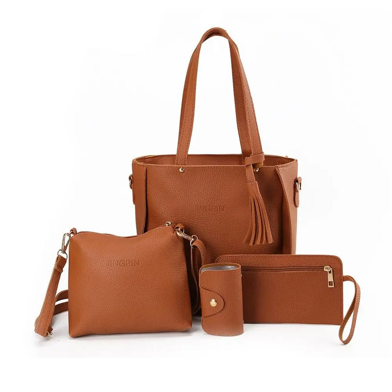 4-Piece PU Leather Crossbody Bag Set