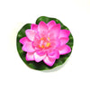 A vibrant pink lotus flower with green leaves used for pond and garden decor.