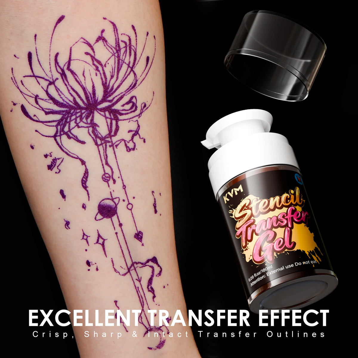 Tattoo Transfer Stencil Gel for Precise, Hygienic Outlines