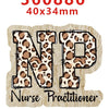 A set of leopard print acrylic nurse badge charms measuring 40x34mm.