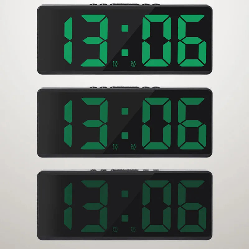 Modern LED Alarm Clock with Voice Control and Night Mode