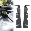 Two black LED light mounting brackets with antenna mounts for a Dodge Ram 4th Gen hood