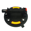 Black heavy-duty vacuum suction cup lifter with a suction cup surface for lifting.