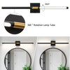 A 360 degree rotation lamp tube mounted on a black fixture, shown in a mirror reflection.