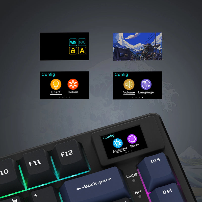 Compact Mechanical Keyboard with OLED Display and Hot-Swappable Switches