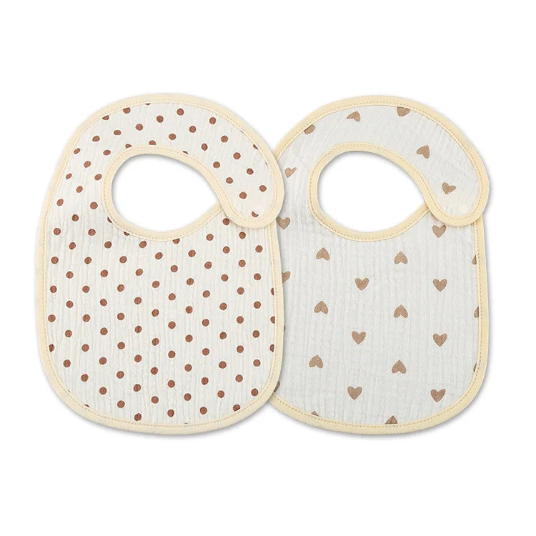 Soft Cotton Baby Bibs with Waterproof Backing – Set of 2