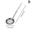 Stainless steel fine mesh skimmer spoon with a long handle shown in profile view.