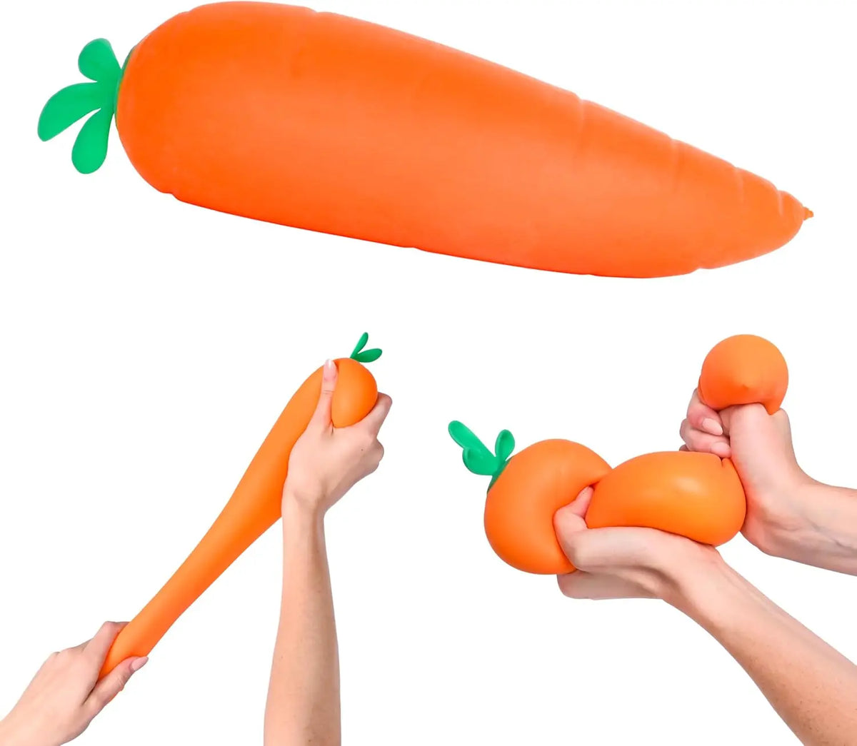 Carrot Stretch Squeeze Toy – Soft Stress Relief Fidget for Kids & Adults