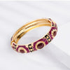 Enamel Bangle Bracelet with Rose Gold Plating
