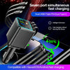 Cargador de Auto Retráctil de 180W con Iluminación Ambiental