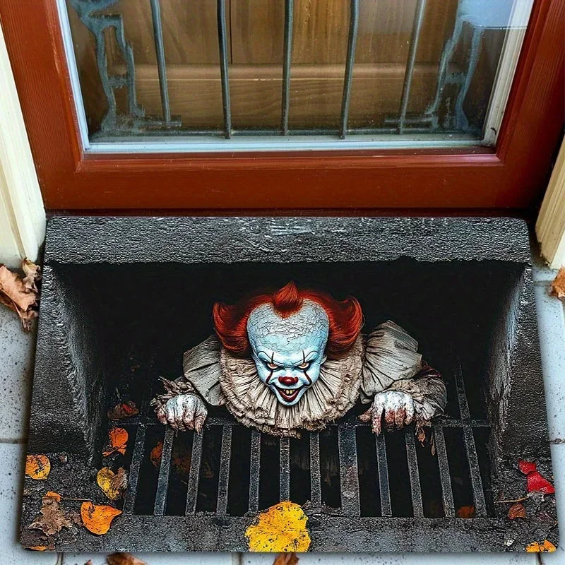Halloween Clown Doormat for Entryway Decor